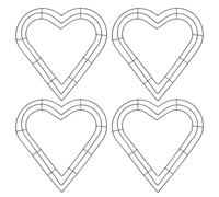 PATIKIL 12 Inch Christmas Wire Wreath Frame, 4 Pcs Metal Heart Shape Dream Catcher Rings Macrame Wreath Floral Hoop for Home Car DIY Craft Wedding Wall Hanging Decorations, Black