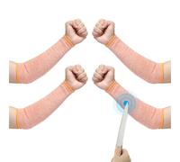 PATIKIL 12 Inch Cut Resistant Sleeve, 2 Pairs Arm Safety Protectors Sleeves Forearm Sleeve HPPE Level 5 Protection for Thin Skin and Bruising, S, Orange