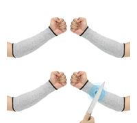 PATIKIL 12 Inch Cut Resistant Sleeve, 2 Pairs Arm Safety Protectors Sleeves Forearm Sleeve HPPE Level 5 Protection for Thin Skin and Bruising, S, Gray