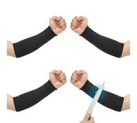 PATIKIL 12 Inch Cut Resistant Sleeve, 2 Pairs Arm Safety Protectors Sleeves Forearm Sleeve HPPE Level 5 Protection for Thin Skin and Bruising, S, Black