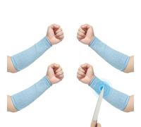 PATIKIL 12 Inch Cut Resistant Sleeve, 2 Pairs Arm Safety Protectors Sleeves Forearm Sleeve HPPE Level 5 Protection for Thin Skin and Bruising, S, Sky Blue