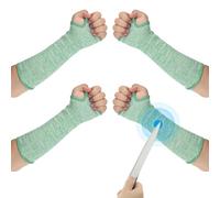 PATIKIL 12 Inch Cut Resistant Sleeve, 2 Pairs Arm Safety Protectors Sleeves with Thumb Hole Level 5 Protection Forearm Guard Sleeves for Thin Skin and Bruising, S, Green