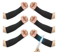 PATIKIL 12 Inch Cut Resistant Sleeve, 3 Pairs Arm Safety Protectors Sleeves Forearm Sleeve HPPE Level 5 Protection for Thin Skin and Bruising, S, Black