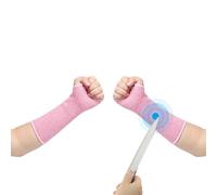 PATIKIL 12 Inch Cut Resistant Sleeve, Arm Safety Protectors Sleeves with Thumb Hole Level 5 Protection Forearm Guard Sleeves for Thin Skin and Bruising, S, Pink