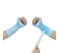 PATIKIL 12 Inch Cut Resistant Sleeves with Finger Grips, Forearm Protective Sleeves Level 5 Protection Arm Safety Protectors Sleeves for Thin Skin and Bruising, Sky Blue
