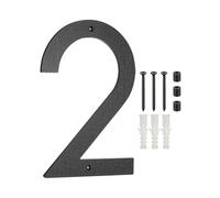 PATIKIL 12 Inch House Numbers for Outside, Number 2 ABS Plastic Texture Floating House Number Modern Mailbox Address Door Numbers with Nail Kit for Outdoor Residential Street, Black