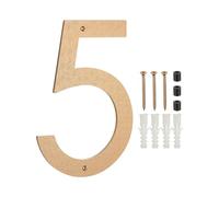 PATIKIL 12 Inch House Numbers for Outside, Number 5 ABS Plastic Texture Floating House Number Modern Mailbox Address Door Numbers with Nail Kit for Outdoor Residential Street, Gold Tone