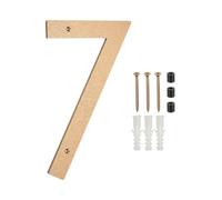 PATIKIL 12 Inch House Numbers for Outside, Number 7 ABS Plastic Texture Floating House Number Modern Mailbox Address Door Numbers with Nail Kit for Outdoor Residential Street, Gold Tone