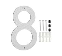 PATIKIL 12 Inch House Numbers for Outside, Number 8 ABS Plastic Texture Floating House Number Modern Mailbox Address Door Numbers with Nail Kit for Outdoor Residential Street, Silver Tone