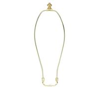 PATIKIL 12 Inch Lamp Harp Kit with 1" Height Solid Brass Finial, 1 Set Heavy Duty Bracket with Standard Saddle & Finial Detachable Shade Holder for Table Floor Lamps, Gold