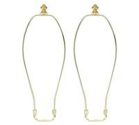 PATIKIL 12 Inch Lamp Harp Kit with 1 Inch Height Solid Brass Finial, 2 Set Heavy Duty Bracket with Standard Saddle & Finial Detachable Shade Holder for Table Floor Lamps, Gold