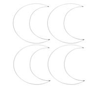 PATIKIL 12 Inch Moon Dream Catcher Rings, 4 Pcs Metal Christmas Macrame Wreath Floral Ring Hoop for Home Car DIY Craft Wedding Wall Hanging Decoration, Silver