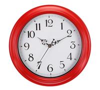 PATIKIL 12 Inch Wall Clock, Battery Operated Silent Non-Ticking Round Wall Clocks Retro Country Clocks Kitchen Vintage Clocks Decorative for Office Bedroom Living Room, Red White