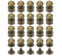 PATIKIL 12 mm Leather Rivets, 20 Sets Ball Head Stud Screw Back Round Head Button Chicago Screw Nipple Stud Rivet for Leather DIY Craft Handbag Belt Repairs, Bronze