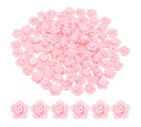 PATIKIL 12 mm Rose Flower Beads, 100 Pcs Colorful Acrylic Rose Carved Flower Beads Handmade Loose Beads for Jewelry Making DIY Necklace Bracelet Craft Supplies, Light Pink