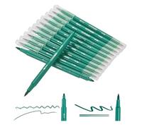 PATIKIL 12 Pack Dual Markers Brush Pens, Green Double Tip Colored Pen Coloring Marker Set Supplies for Adults Coloring Books Note Taking Writing Calligraphy Drawing Sketching