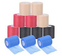 PATIKIL 12 Pack Foam Sports Pre-Wrap Athletic Tape Sports Elastic Wrap 30 Yard Breathable Bandage Rolls Tennis Racquet Grip Tape Cushion Wrap for Hair Ankles Wrist, 4 Colors