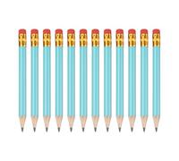 PATIKIL 12 Pack HB Pencils, 10cm Short Wood Graphite Pencils Thick Portable Golf Scoring Mini Pre Sharpened Erasable Pen with Eraser Bulk for Sport Games Meeting Office Writing, Red