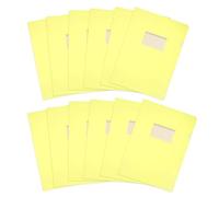 PATIKIL 12 Pack L-Type Plastic Folders, Letter Size Clear Folders for Documents Paper Sleeves Project Folder with Pocket for Home Office, Yellow