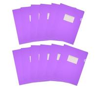 PATIKIL 12 Pack L-Type Plastic Folders, Letter Size Clear Folders for Documents Paper Sleeves Project Folder with Pocket for Home Office, Purple