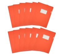 PATIKIL 12 Pack L-Type Plastic Folders, Letter Size Clear Folders for Documents Paper Sleeves Project Folder with Pocket for Home Office, Orange