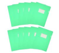 PATIKIL 12 Pack L-Type Plastic Folders, Letter Size Clear Folders for Documents Paper Sleeves Project Folder with Pocket for Home Office, Green