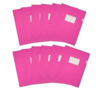 PATIKIL 12 Pack L-Type Plastic Folders, Letter Size Clear Folders for Documents Paper Sleeves Project Folder with Pocket for Home Office, Pink