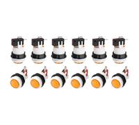 PATIKIL 12 Pcs Arcade Push Button with Micro Switch, 5A 12/24V American Style Push Button Control Switches for 28mm Arcade Hole Electronic Reset Interface Keyboard, Orange