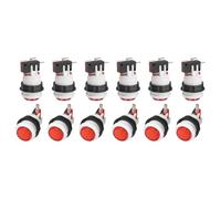 PATIKIL 12 Pcs Arcade Push Button with Micro Switch, 5A 12/24V American Style Push Button Control Switches for 28mm Arcade Hole Electronic Reset Interface Keyboard, Red