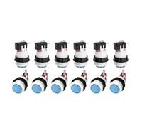 PATIKIL 12 Pcs Arcade Push Button with Micro Switch, 5A 12/24V American Style Push Button Control Switches for 28mm Arcade Hole Electronic Reset Interface Keyboard, Blue
