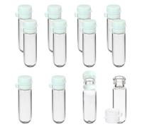 PATIKIL 12 Pcs Clear Glass Vials with Snap Top Cap, 3ml Small Liquid Sample Vial Leak-Proof Portable Liquid Storage Empty Vial for Perfume Essential Oil Reagents, Green