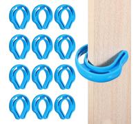 PATIKIL 12 PCS Door Pinch Guard, Door Slam Stopper Finger Pinch Guard Slam Preventer Durable First Responder Wedge C Shaped Plastic for Slamming Doors Pets Locked in Rooms, Blue