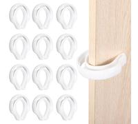 PATIKIL 12 PCS Door Pinch Guard, Door Slam Stopper Finger Pinch Guard Slam Preventer Durable First Responder Wedge C Shaped Plastic for Slamming Doors Pets Locked in Rooms, White