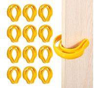 PATIKIL 12 PCS Door Pinch Guard, Door Slam Stopper Finger Pinch Guard Slam Preventer Durable First Responder Wedge C Shaped Plastic for Slamming Doors Pets Locked in Rooms, Yellow