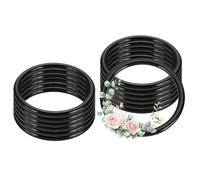 PATIKIL 12 Pcs Dream Catcher Rings, 4.6 inch Floral Macrame Plastic O Rings DIY Round Plastic Hoops for Crochet Craft Making Wall Hanging Wedding Wreath Christmas, Black