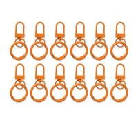 PATIKIL 12 Pcs Lobster Claw Clasp, Colorful Metal Keychain Clasp Swivel Hooks with Spring Key Rings Trigger Clips for Bag Door Key Chains DIY Craft Jewelry Making, Orange