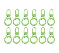 PATIKIL 12 Pcs Lobster Claw Clasp, Colorful Metal Keychain Clasp Swivel Hooks with Spring Key Rings Trigger Clips for Bag Door Key Chains DIY Craft Jewelry Making, Grass Green