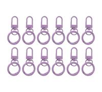 PATIKIL 12 Pcs Lobster Claw Clasp, Colorful Metal Keychain Clasp Swivel Hooks with Spring Key Rings Trigger Clips for Bag Door Key Chains DIY Craft Jewelry Making, Purple