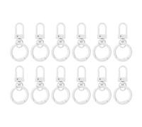 PATIKIL 12 Pcs Lobster Claw Clasp, Colorful Metal Keychain Clasp Swivel Hooks with Spring Key Rings Trigger Clips for Bag Door Key Chains DIY Craft Jewelry Making, Dots White