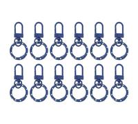 PATIKIL 12 Pcs Lobster Claw Clasp, Colorful Metal Keychain Clasp Swivel Hooks with Spring Key Rings Trigger Clips for Bag Door Key Chains DIY Craft Jewelry Making, Dots Blue