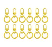 PATIKIL 12 Pcs Lobster Claw Clasp, Colorful Metal Keychain Clasp Swivel Hooks with Spring Key Rings Trigger Clips for Bag Door Key Chains DIY Craft Jewelry Making, Yellow