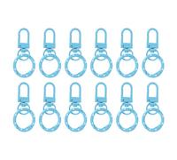 PATIKIL 12 Pcs Lobster Claw Clasp, Colorful Metal Keychain Clasp Swivel Hooks with Spring Key Rings Trigger Clips for Bag Door Key Chains DIY Craft Jewelry Making, Dots Sky Blue