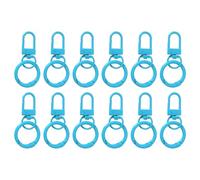PATIKIL 12 Pcs Lobster Claw Clasp, Colorful Metal Keychain Clasp Swivel Hooks with Spring Key Rings Trigger Clips for Bag Door Key Chains DIY Craft Jewelry Making, Blue