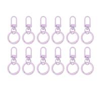 PATIKIL 12 Pcs Lobster Claw Clasp, Colorful Metal Keychain Clasp Swivel Hooks with Spring Key Rings Trigger Clips for Bag Door Key Chains DIY Craft Jewelry Making, Dots Purple
