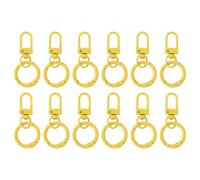 PATIKIL 12 Pcs Lobster Claw Clasp, Colorful Metal Keychain Clasp Swivel Hooks with Spring Key Rings Trigger Clips for Bag Door Key Chains DIY Craft Jewelry Making, Dots Yellow