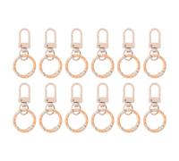 PATIKIL 12 Pcs Lobster Claw Clasp, Colorful Metal Keychain Clasp Swivel Hooks with Spring Key Rings Trigger Clips for Bag Door Key Chains DIY Craft Jewelry Making, Donut Brown