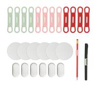 PATIKIL 12 Pcs Magnetic Pen Pencil Holder, Silicone Flexible Pencil Holder Adjustable Organizer Clip with 6 Metal Sheet for Refrigerator Whiteboards Desk Clipboard, Green/Pink/Red