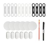 PATIKIL 12 Pcs Magnetic Pen Pencil Holder, Silicone Flexible Pencil Holder Adjustable Organizer Clip with 6 Metal Sheet for Refrigerator Whiteboards Desk Clipboard, Black/Gray/White