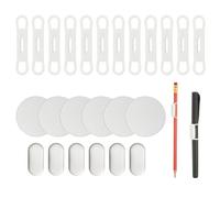 PATIKIL 12 Pcs Magnetic Pen Pencil Holder, Silicone Flexible Pencil Holder Adjustable Organizer Clip with 6 Metal Sheet for Refrigerator Whiteboards Desk Clipboard, White