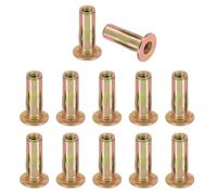 PATIKIL 12 Pcs Multi-Grip Rivet Nuts, 1/4-20 Pre-Bulbed Shank Flat Head Threaded Insert Nuts Carbon Steel Plus Nuts Color Zinc Plated for Fastener